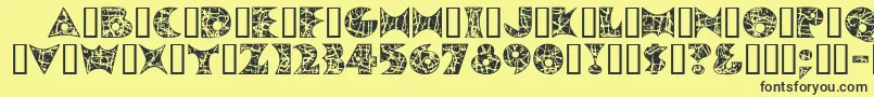 PollockMfInitials Font – Black Fonts on Yellow Background