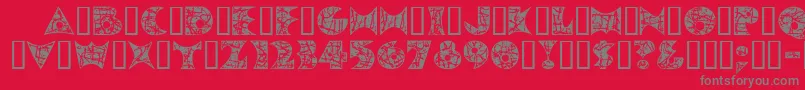 PollockMfInitials Font – Gray Fonts on Red Background