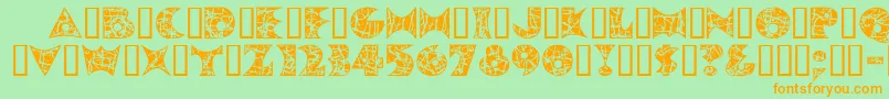 PollockMfInitials Font – Orange Fonts on Green Background