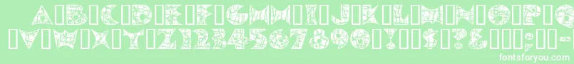フォントPollockMfInitials – 緑の背景に白い文字