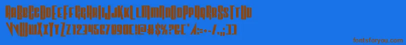 Vindicatorcond Font – Brown Fonts on Blue Background