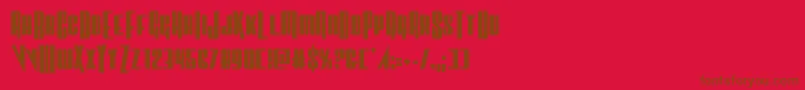 Vindicatorcond Font – Brown Fonts on Red Background