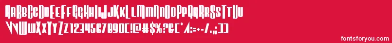 フォントVindicatorcond – 赤い背景に白い文字