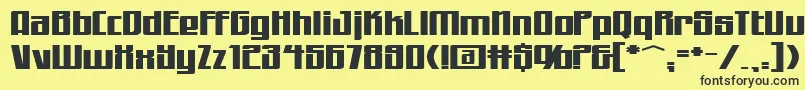 フォントWorkingmanExtended – 黒い文字の黄色い背景