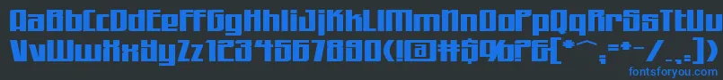 Шрифт WorkingmanExtended – синие шрифты на чёрном фоне