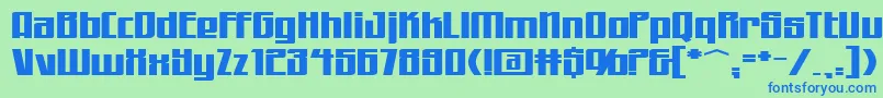 Шрифт WorkingmanExtended – синие шрифты на зелёном фоне
