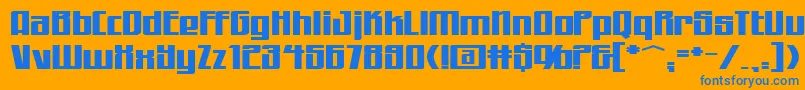 Шрифт WorkingmanExtended – синие шрифты на оранжевом фоне