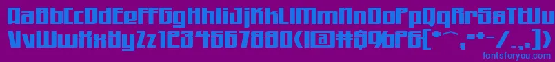 WorkingmanExtended-fontti – siniset fontit violetilla taustalla
