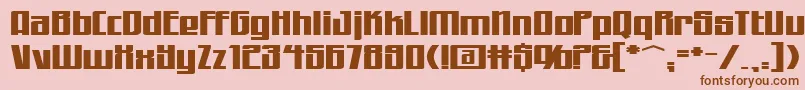 フォントWorkingmanExtended – ピンクの背景に茶色のフォント
