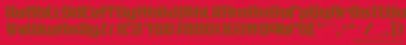 フォントWorkingmanExtended – 赤い背景に茶色の文字