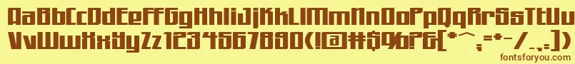 WorkingmanExtended-fontti – ruskeat fontit keltaisella taustalla