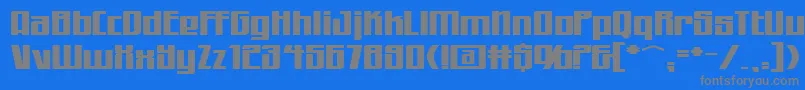 フォントWorkingmanExtended – 青い背景に灰色の文字