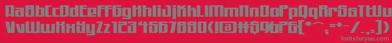 Fonte WorkingmanExtended – fontes cinzas em um fundo vermelho