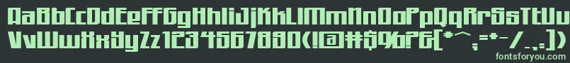 フォントWorkingmanExtended – 黒い背景に緑の文字