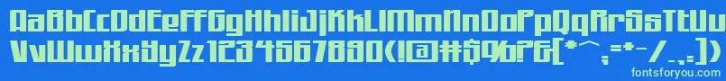 WorkingmanExtended Font – Green Fonts on Blue Background