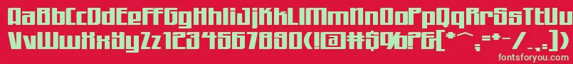 Шрифт WorkingmanExtended – зелёные шрифты на красном фоне