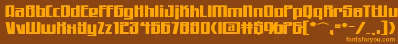 フォントWorkingmanExtended – オレンジ色の文字が茶色の背景にあります。