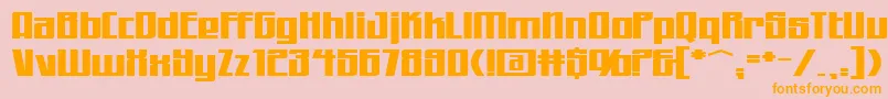 WorkingmanExtended-Schriftart – Orangefarbene Schriften auf rosa Hintergrund