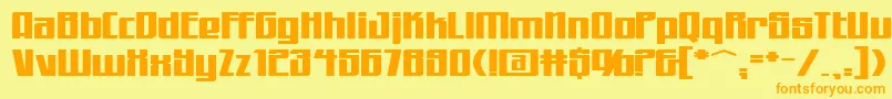 フォントWorkingmanExtended – オレンジの文字が黄色の背景にあります。
