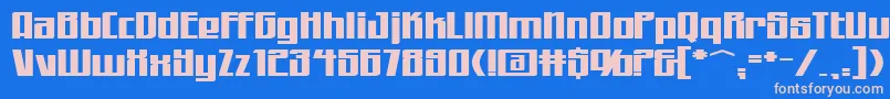 フォントWorkingmanExtended – ピンクの文字、青い背景