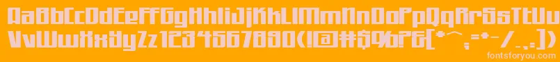 WorkingmanExtended-fontti – vaaleanpunaiset fontit oranssilla taustalla