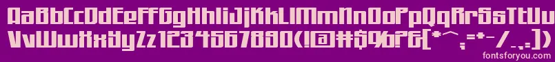 WorkingmanExtended-fontti – vaaleanpunaiset fontit violetilla taustalla