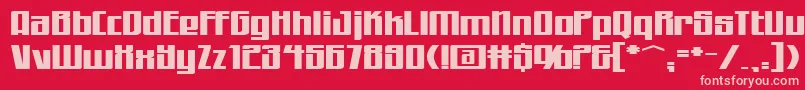 WorkingmanExtended-Schriftart – Rosa Schriften auf rotem Hintergrund