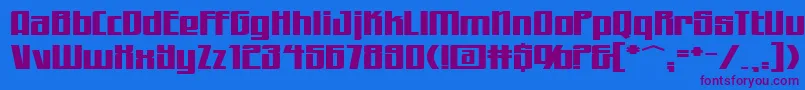 WorkingmanExtended-Schriftart – Violette Schriften auf blauem Hintergrund