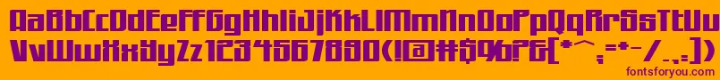 WorkingmanExtended-Schriftart – Violette Schriften auf orangefarbenem Hintergrund
