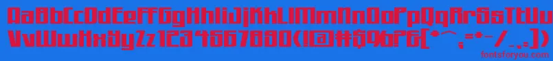 WorkingmanExtended Font – Red Fonts on Blue Background