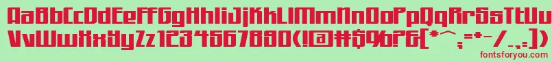 WorkingmanExtended Font – Red Fonts on Green Background