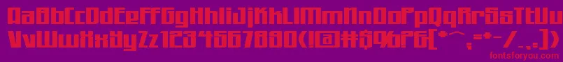 WorkingmanExtended-fontti – punaiset fontit violetilla taustalla