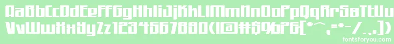 Czcionka WorkingmanExtended – białe czcionki na zielonym tle