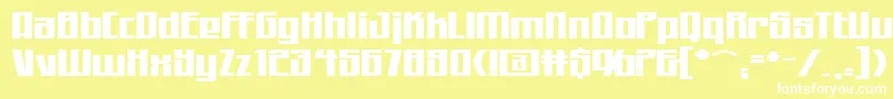 WorkingmanExtended-fontti – valkoiset fontit keltaisella taustalla