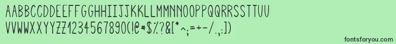 Police Squigglyasta – polices noires sur fond vert