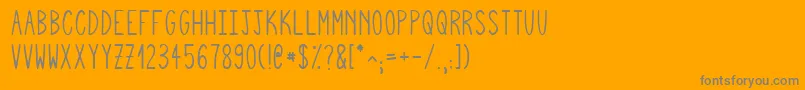 Squigglyasta-Schriftart – Graue Schriften auf orangefarbenem Hintergrund