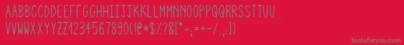 Police Squigglyasta – polices grises sur fond rouge