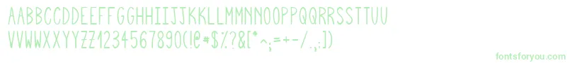 Fonte Squigglyasta – fontes verdes em um fundo branco