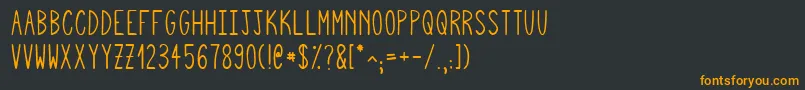 フォントSquigglyasta – 黒い背景にオレンジの文字