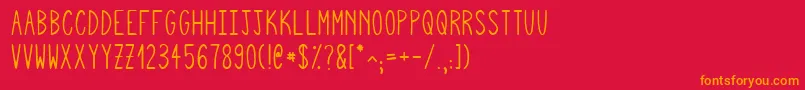 Squigglyasta Font – Orange Fonts on Red Background