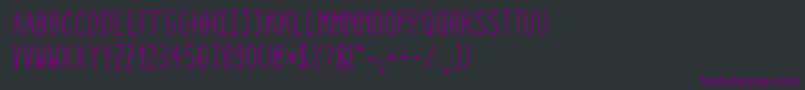 Czcionka Squigglyasta – fioletowe czcionki na czarnym tle