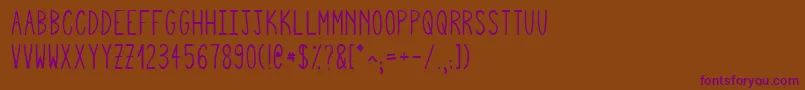 Шрифт Squigglyasta – фиолетовые шрифты на коричневом фоне