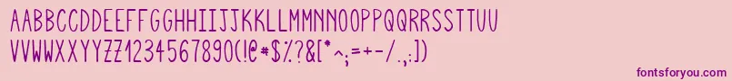 Fonte Squigglyasta – fontes roxas em um fundo rosa