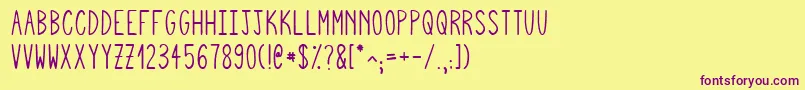fuente Squigglyasta – Fuentes Moradas Sobre Fondo Amarillo