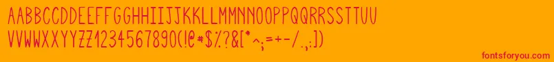 Squigglyasta Font – Red Fonts on Orange Background