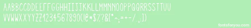 Squigglyasta Font – White Fonts on Green Background