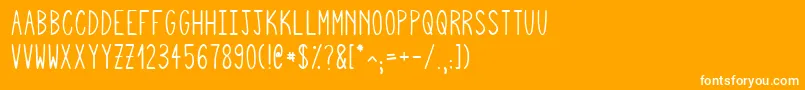 Fonte Squigglyasta – fontes brancas em um fundo laranja