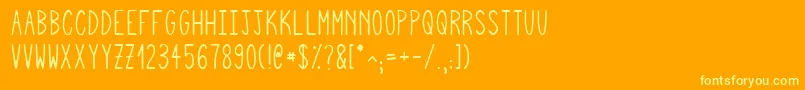 Fonte Squigglyasta – fontes amarelas em um fundo laranja