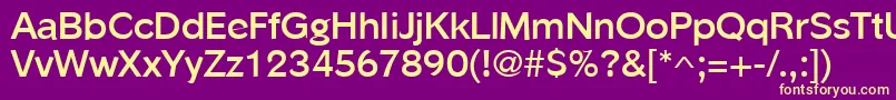 PhinsterBold-Schriftart – Gelbe Schriften auf violettem Hintergrund