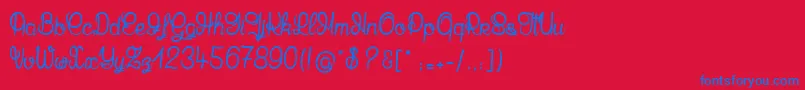 フォントMandalaHome – 赤い背景に青い文字